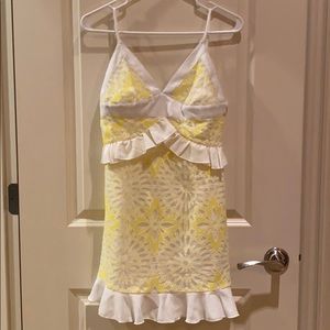 Yellow and White Dress